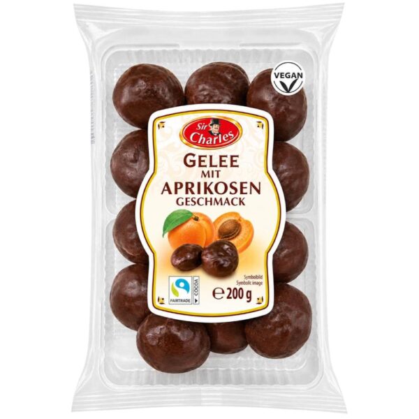 Jeleuri caise cu glazura de ciocolata 200g
