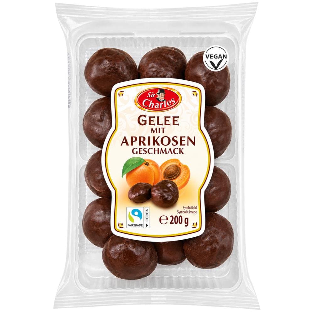 Jeleuri caise cu glazura de ciocolata 200g