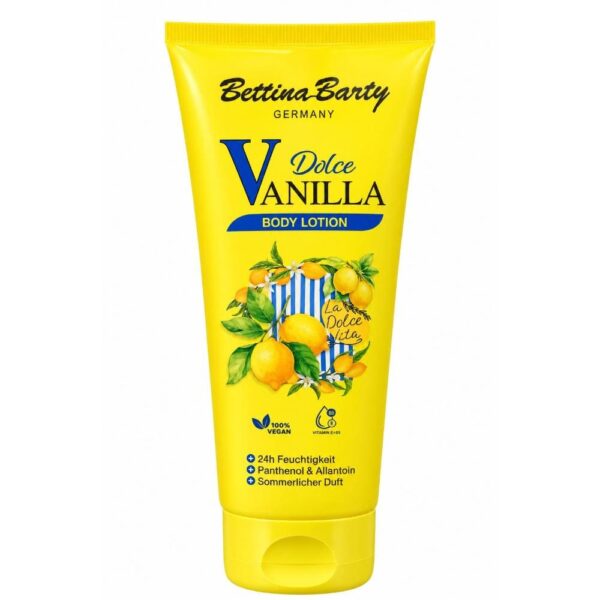 Loțiune corp Dolce Vanilla Bettina Barty cu vitamina B5, 200 ml Loțiunea de corp Dolce Vanilla Bettina Barty cu vitamina B5, 200 ml este alegerea ideală pentru persoanele care își doresc o piele catifelată, îngrijită și delicat parfumată. Cu o aromă dulce și reconfortantă de vanilie, această loțiune de corp transformă rutina zilnică de îngrijire într-un adevărat moment de răsfăț. Formula îmbogățită cu vitamina B5 completează experiența de îngrijire, fiind potrivită pentru persoanele care apreciază produsele cosmetice ce îmbină hidratarea cu un parfum plăcut. Datorită combinației dintre parfumul delicat și utilizarea practică de zi cu zi, loțiunea de corp Bettina Barty Dolce Vanilla este un produs potrivit pentru rutina ta de frumusețe, indiferent de anotimp. Loțiune de corp Bettina Barty Dolce Vanilla – îngrijire și parfum de vanilie Loțiunea de corp Dolce Vanilla de la Bettina Barty este concepută pentru a completa ritualul zilnic de îngrijire a pielii. Aroma dulce de vanilie oferă o senzație de confort și răsfăț, fiind ideală pentru persoanele care preferă parfumurile calde, delicate și gurmande. Textura unei loțiuni de corp este importantă în rutina de îngrijire, deoarece permite aplicarea ușoară și masarea produsului pe piele. Folosită în mod regulat, loțiunea ajută la menținerea pielii moi și catifelate, oferind o senzație plăcută după fiecare aplicare. Parfumul de vanilie completează experiența și face ca acest produs să fie o alegere inspirată pentru momentele în care vrei să îți acorzi mai multă atenție. Beneficiile vitaminei B5 pentru îngrijirea pielii Unul dintre ingredientele importante evidențiate de produs este vitamina B5, cunoscută și sub denumirea de pantenol în produsele cosmetice. Aceasta este apreciată pentru proprietățile sale hidratante și pentru rolul pe care îl poate avea în susținerea barierei naturale a pielii. În cadrul unei rutine de îngrijire corporală, produsele care conțin vitamina B5 pot contribui la menținerea confortului pielii și la reducerea senzației de uscăciune. Astfel, loțiunea de corp Dolce Vanilla Bettina Barty poate fi integrată în ritualul zilnic de hidratare, în funcție de nevoile pielii tale. Pentru rezultate optime, aplică loțiunea după duș sau baie, atunci când pielea este curată. Masează delicat până când produsul este absorbit, acordând atenție zonelor care tind să devină uscate, precum coatele, genunchii și gambele. Cum se utilizează loțiunea de corp Dolce Vanilla? Pentru a te bucura de beneficiile rutinei de îngrijire, aplică o cantitate potrivită de loțiune pe pielea curată și uscată sau ușor umedă, conform instrucțiunilor de pe ambalaj. Distribuie produsul prin mișcări circulare și masează delicat până la absorbție. Poți folosi loțiunea zilnic, dimineața sau seara, în funcție de preferințe. Pentru un ritual parfumat complet, o poți combina cu alte produse cu aromă de vanilie, dacă parfumurile acestora sunt compatibile cu preferințele tale. De ce să alegi loțiunea de corp Bettina Barty Dolce Vanilla, 200 ml? Parfum dulce de vanilie: pentru o experiență de îngrijire plăcută și reconfortantă. Cu vitamina B5: un ingredient apreciat în produsele cosmetice pentru îngrijirea și hidratarea pielii. Piele catifelată: ajută la menținerea unei senzații de piele moale și îngrijită. Utilizare zilnică: se integrează cu ușurință în rutina obișnuită de frumusețe. Format practic de 200 ml: potrivit pentru utilizarea acasă sau pentru a fi luat în călătorii. Răsfață-ți pielea cu Bettina Barty Dolce Vanilla Alege loțiunea de corp Dolce Vanilla Bettina Barty cu vitamina B5, 200 ml, dacă îți dorești un produs de îngrijire care să îmbine hidratarea cu aroma dulce și plăcută de vanilie. Folosită constant, aceasta completează rutina zilnică de frumusețe și te ajută să acorzi pielii atenția pe care o merită. Bucură-te de un moment de răsfăț în fiecare zi cu loțiunea de corp Bettina Barty Dolce Vanilla și transformă îngrijirea pielii într-un ritual simplu, plăcut și parfumat.